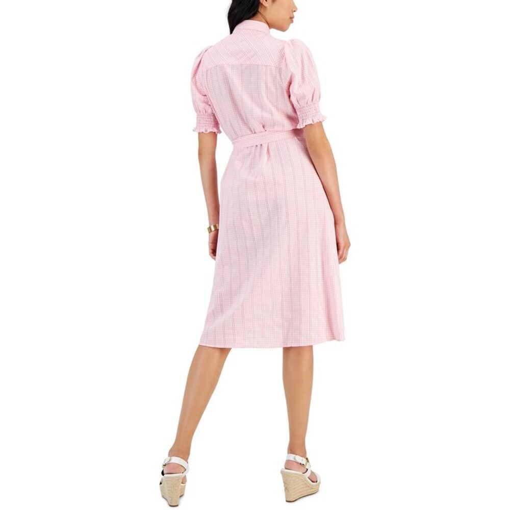 Tommy Hilfiger Womens Pink Smocked Knee Length Daytime Shirtdress NWT - Picture 2 of 2